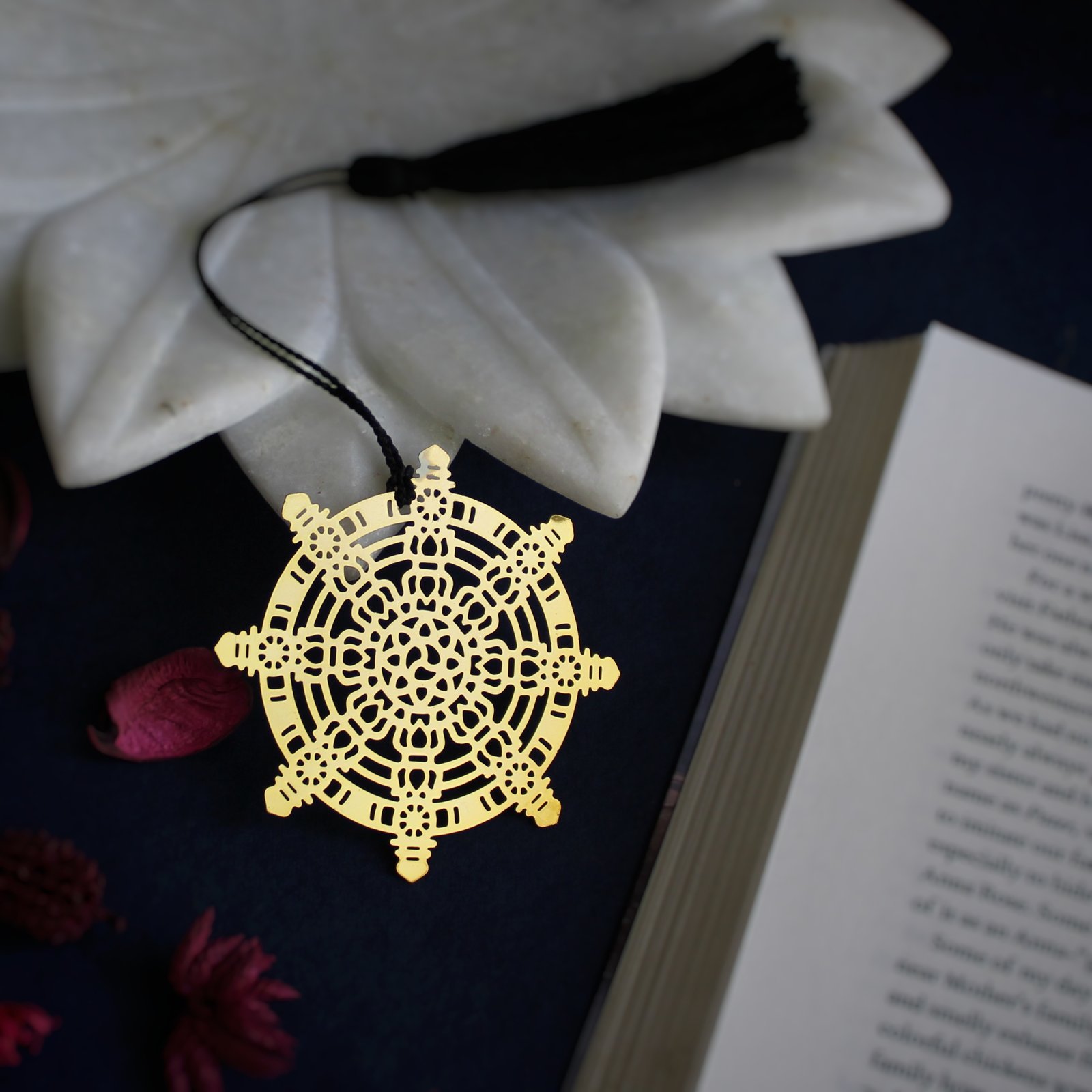 Dharma Chakra Brass Bookmark