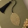 Leaf Design Brass Bookmark