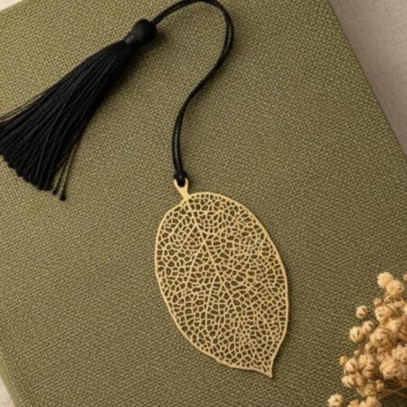 Leaf Design Brass Bookmark