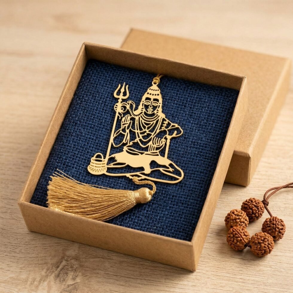 Shiva hanging decor gift box packaging brass Mahadev Indian gift ready item