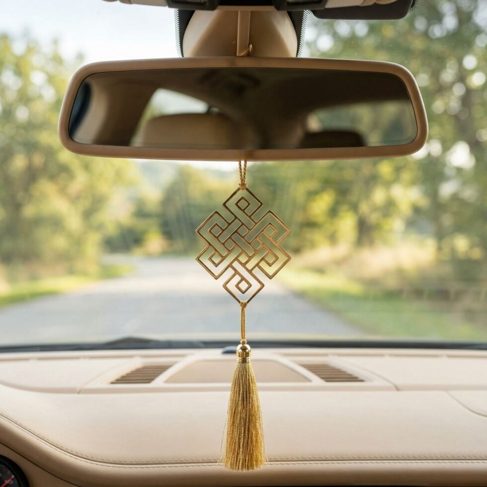 Endless Knot hanging decor car rear view mirror ornament driving lifestyle unique gift