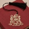 Ganesha brass bookmark on maroon book black tassel metal bookmark unique gift Indian gifts